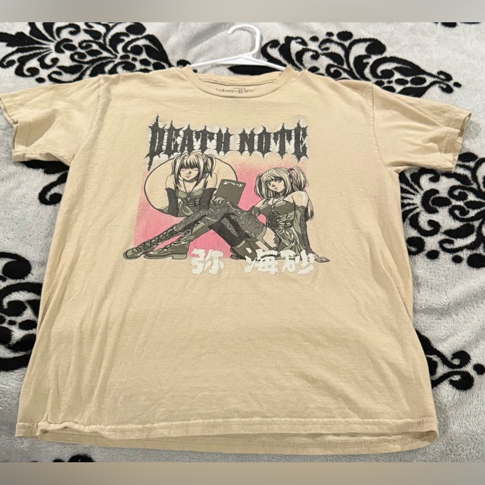 Beige Death Note Graphic T-Shirt Sz Med GUC
